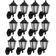 Kit 12 Arandelas Externas Gregas Retrô Luminárias Pretas de Parede Dital Jardim Muro