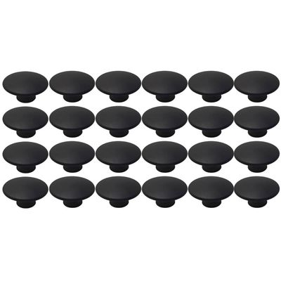 Kit 24 Puxadores de Móveis Ponto Preto Fosco Tucson Redondo Torralba