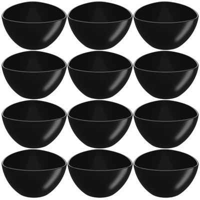 12 Bowls Preto de Plástico Triangular 250ml Pote de Petiscos