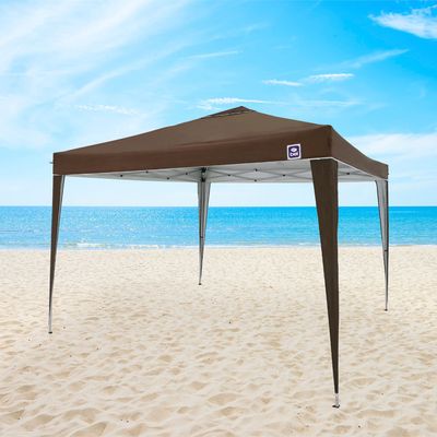 Tenda Gazebo Dobrável 3m x 3m Poliéster Marrom Bel 3m x 3m