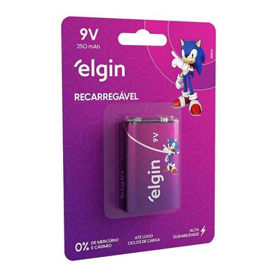 Bateria Recarregavel Elgin 9v Blister Com 1