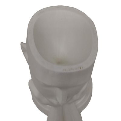 Rosto Enfeite Decoração Impressão 3d Porta Objeto Vaso 14 Cm Sala Branco
