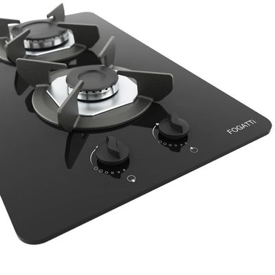 Fogão Cooktop 2 Bocas Mesa Em Vidro Safe Ferro Fundido Fogatti Bivolt