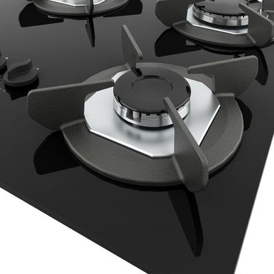 Fogão Cooktop 5 Bocas Mesa Em Vidro Safe Ferro Fundido Fogatti Bivolt