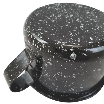 Caneca Esmaltada Grande Leiteira 600ml Caneca Rustico Preta