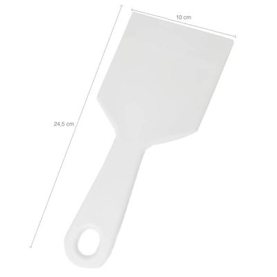 Kit 4 Espátulas Culinária Chapeiro Doces Profissional Gourmet Branca 10x24cm Larga