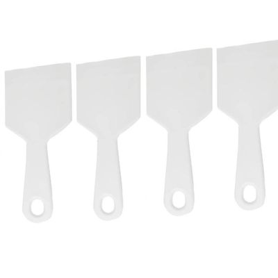 Kit 4 Espátulas Culinária Chapeiro Doces Profissional Gourmet Branca 10x24cm Larga