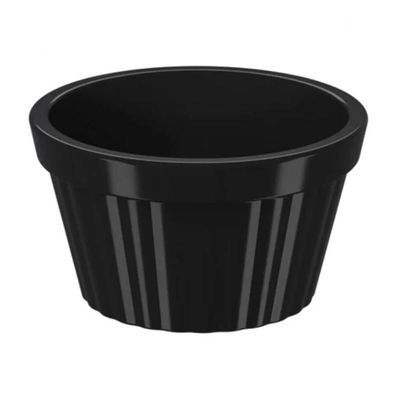Ramekin Canelado Preto 60ml Molheira Shoyu 6,5x3,5cm Servir Uno Coza Pequeno