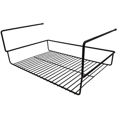 Cesto Aramado Prateleira 43cm Grande Organizador De Encaixe Preto