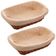 2 Cestos Porta Pão Folhados Plástico Rattan Tecido Lyor 24,5cm Mesa Posta