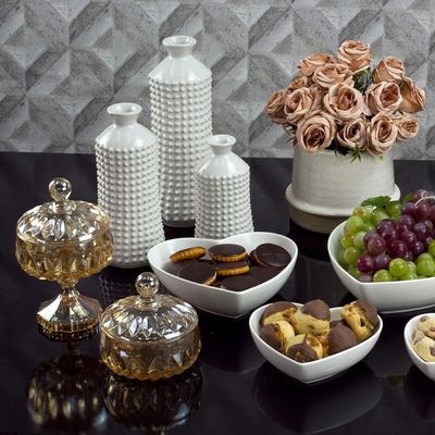 Potiche Decorativo Wolff Louise em Cristal - 11,5 cm Ambar
