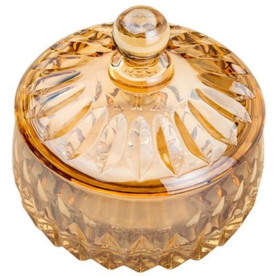 Potiche Decorativo Wolff Louise em Cristal - 11,5 cm Ambar