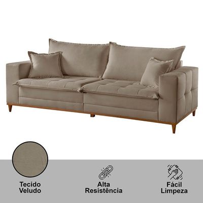 Sofá Matrix 02 Módulos De 100cm B25cm Meu Sofá Online B002 Veludo Capuccino