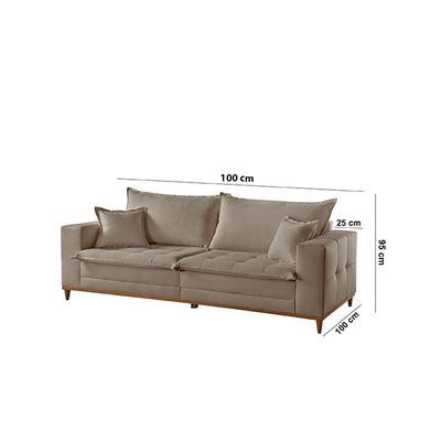 Sofá Matrix 02 Módulos De 100cm B25cm Meu Sofá Online B002 Veludo Capuccino