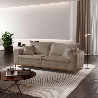 Sofá Matrix 02 Módulos De 100cm B25cm Meu Sofá Online B002 Veludo Capuccino