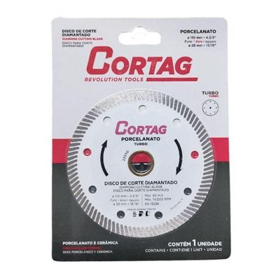 Disco De Corte Diamantado Cortag Porcelanato Turbo 110mm