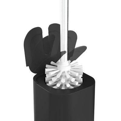 Suporte Escova Sanitária com Tampa para Banheiro Lavabo Polipropileno Dual OU Preto