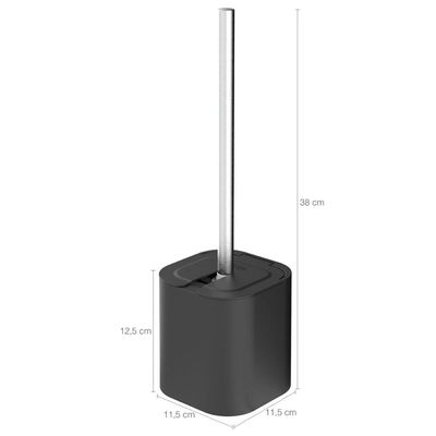 Suporte Escova Sanitária com Tampa para Banheiro Lavabo Polipropileno Dual OU Preto