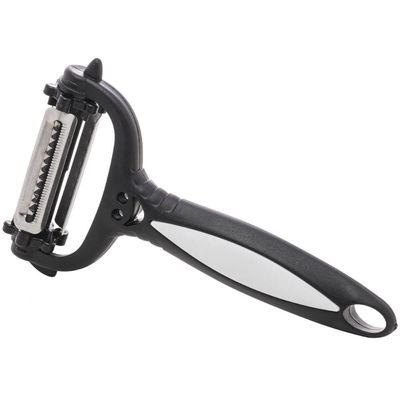 Descascador de Legumes 3 Lâminas Giratórias 15cm Preto Lyor Inox Plástico Manual Multifuncional