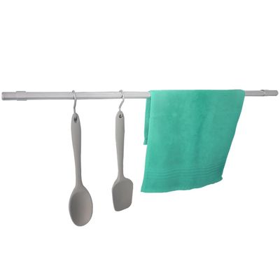 Barra De Utensílios Suporte De Cozinha Redondo Em Aço Inox Com 75cm