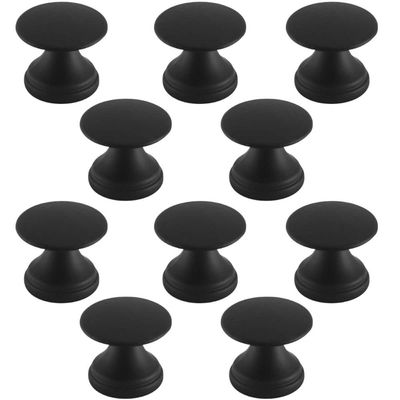 Conjunto de 10 Puxadores 199 Tucson Ponto Preto Fosco Para Móveis Armários e Gavetas