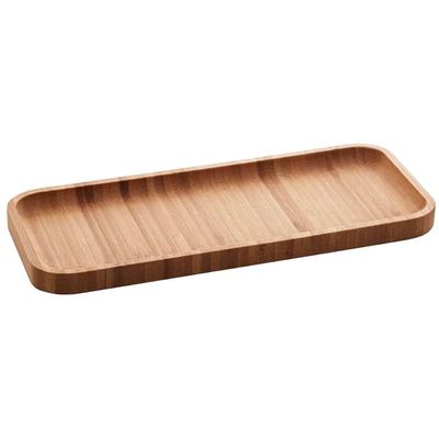 50 Petisqueiras Retangulares de Bambu 28x11cm Bandejas Lyor Hire Porta Petiscos Multiuso