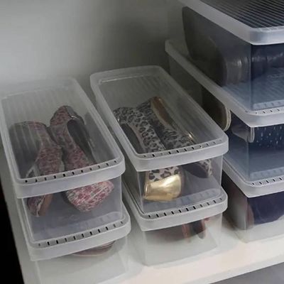 2 Caixas Plásticas Guardar Sapatos 35 a 38 Ordene 4,2L Organizadores Closet