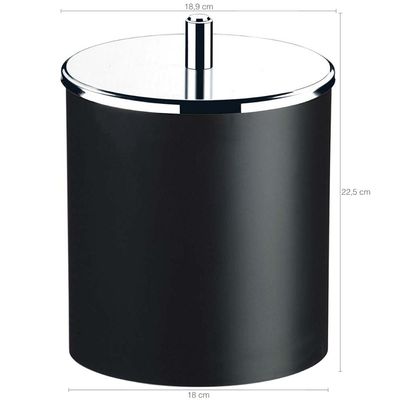 Lixeira com Tampa Inox 5,4 L Lixeira para Banheiro Cozinha Preto