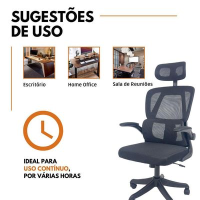Cadeira De Escritório Presidente Executiva Oficial Legacy Preto