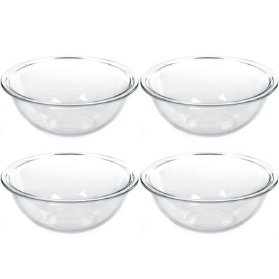 Conjunto 4 Tigelas de Vidro 1,5L Potes Redondos Marinex Plus Astral Bowls Transparentes