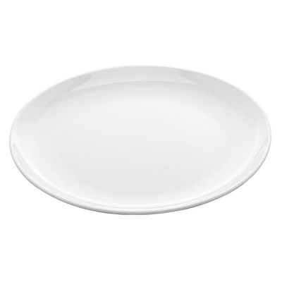 Prato Branco de Melamina Raso Milão Lyor 25,5cm para Refeição Liso Redondo Avulso Cozinha