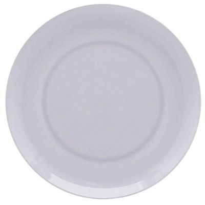 Prato Branco de Melamina Raso Milão Lyor 25,5cm para Refeição Liso Redondo Avulso Cozinha