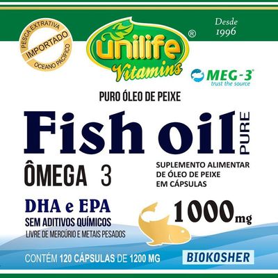 Kit 5 óleo De Peixe Fish Oil Unilife 120 Capsulas 1000mg