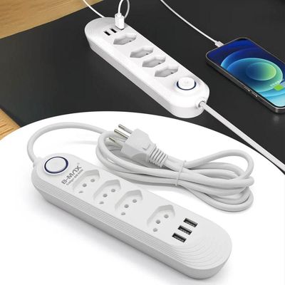 Extensao 4 Tomadas + 3 Usb B-max Filtro De Linha