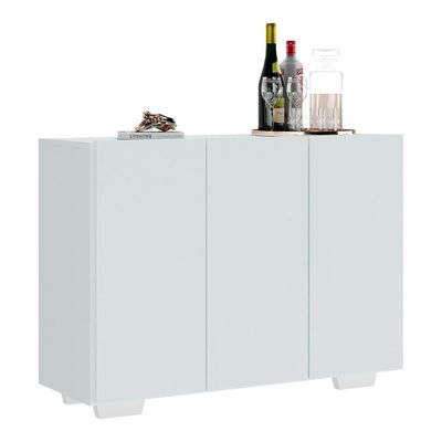 Aparador 3 Portas Com Pés Quadrados Veneza Mp1010 Branco