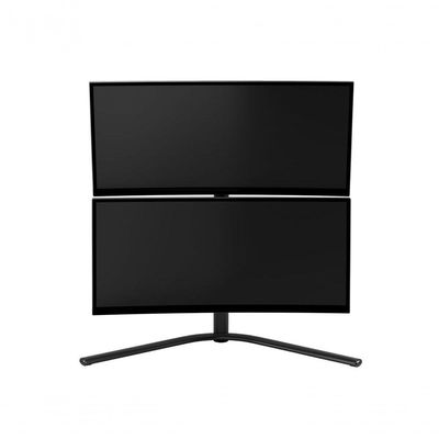 Suporte De Mesa Para Monitor Até 32 Duplo Vertical Com Regulagem De Altura E Inclinação Octoo Clipway-2w Prateado