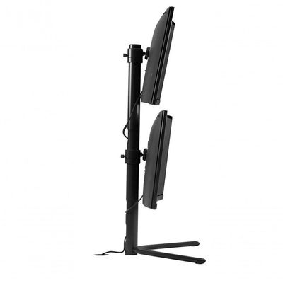 Suporte De Mesa Para Monitor Até 32 Duplo Vertical Com Regulagem De Altura E Inclinação Octoo Clipway-2w Prateado