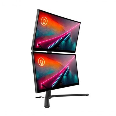 Suporte De Mesa Para Monitor Até 32 Duplo Vertical Com Regulagem De Altura E Inclinação Octoo Clipway-2w Prateado
