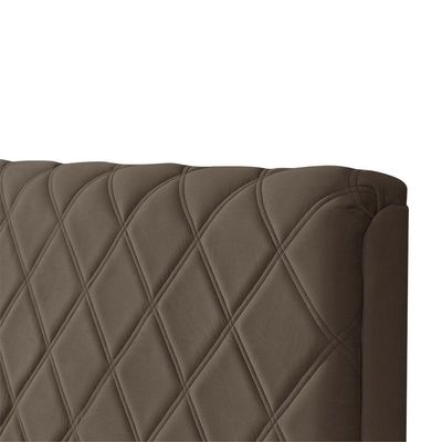 Cabeceira Cama Box King 1,93m Estofada Capri Veludo Marrom