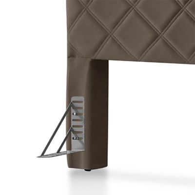 Cabeceira Cama Box King 1,93m Estofada Capri Veludo Marrom