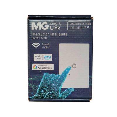 Interruptor Inteligente Touch Branco - Margirius 1 Tecla