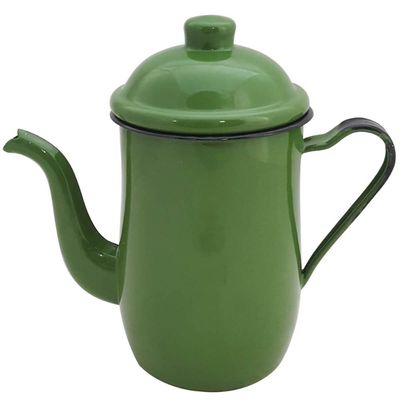 Bule Café Esmaltado 1,25 Litros e 6 Xícaras 70ml Tradicional Verde Botânico