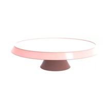 3 Bases Porta Bolos Tortas Doces 34cm com Pé Bubble Crippa Suporte Rosa Himalaia