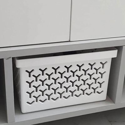 4 Cestos Organizadores Branco Crippa Caixa Média Retangular Closet Escritório Banheiro