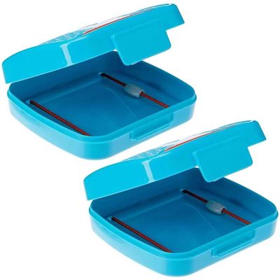 2 Porta Cotonetes Portátil Para Viagem Acessórios com Elástico Interno Azul Crippa Azul
