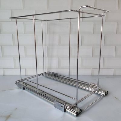 Lixeira Dupla Deslizante de Embutir Armário para Cozinha 10L Corrediça Tampa Basculante