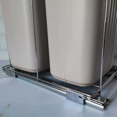 Lixeira Dupla Deslizante de Embutir Armário para Cozinha 10L Corrediça Tampa Basculante