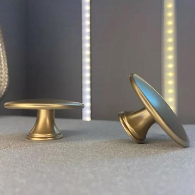 Kit 10 Puxadores 201 Tucson Ponto Dourado Para Móveis Armários e Gavetas