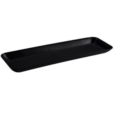 Conjunto 20 Petisqueiras Retangulares Prato Porta Petisco Grande Preto