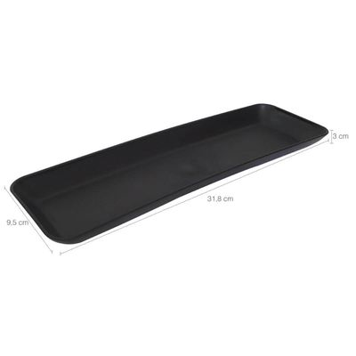 Conjunto 20 Petisqueiras Retangulares Prato Porta Petisco Grande Preto